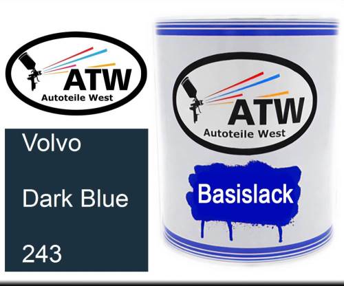 Volvo, Dark Blue, 243: 1L Lackdose, von ATW Autoteile West.